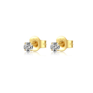 925 Sterling Silver 3mm To 7mm CZ Zircon Size Women Stud Earring Piercing Crystal Clips Butterfly Buckle Fine Jewelry Solvana