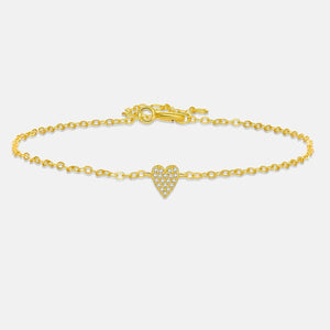 925 Sterling Silver 5mm Heart Zircon Pave CZ Charm Bracelet Chain Luxury Fine Jewelry 2024 Crystal Jewels Solvana