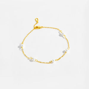 925 Sterling Silver Gold Handmade Pearl Charm Chain Bracelet Women 2025 Luxury Crystal Fine Jewels Wedding Gift Solvana