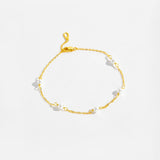 925 Sterling Silver Gold Handmade Pearl Charm Chain Bracelet Women 2025 Luxury Crystal Fine Jewels Wedding Gift Solvana