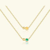 925 Sterling Silver Orange Green Round Pendant Necklace Fashion Zircon Gems Women Fine Chain 2025 Wedding Jewelry Solvana