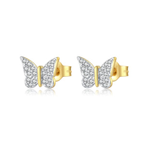 925 Sterling Silver Split Plating Butterfly Gold Animal Dragonfly Piercing Bees Pendientes Clips Fine Luxury Jewelry Solvana