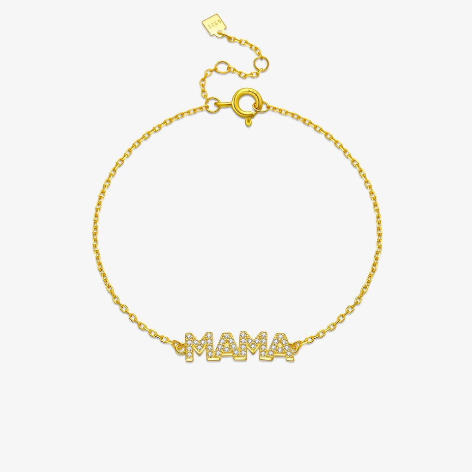925 Sterling Silver Zircon CZ Letter MAMA Chain Bracelet Women 2024 Fashion Luxury Fine Party Birthday Gift Jewelry Solvana