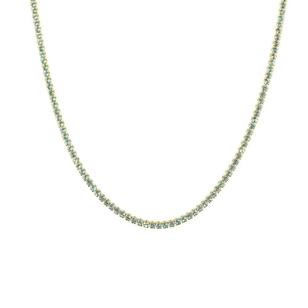 Lustre Edge Tennis Necklace
