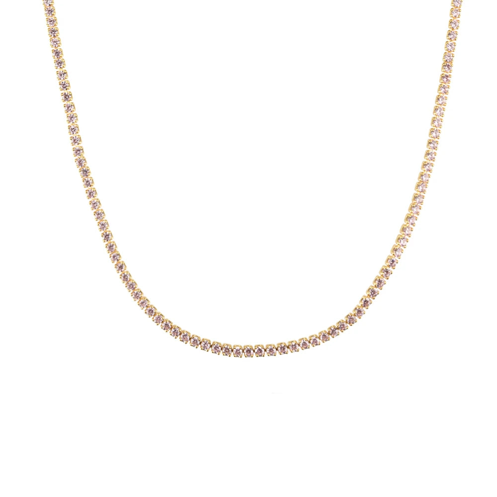 Lustre Edge Tennis Necklace