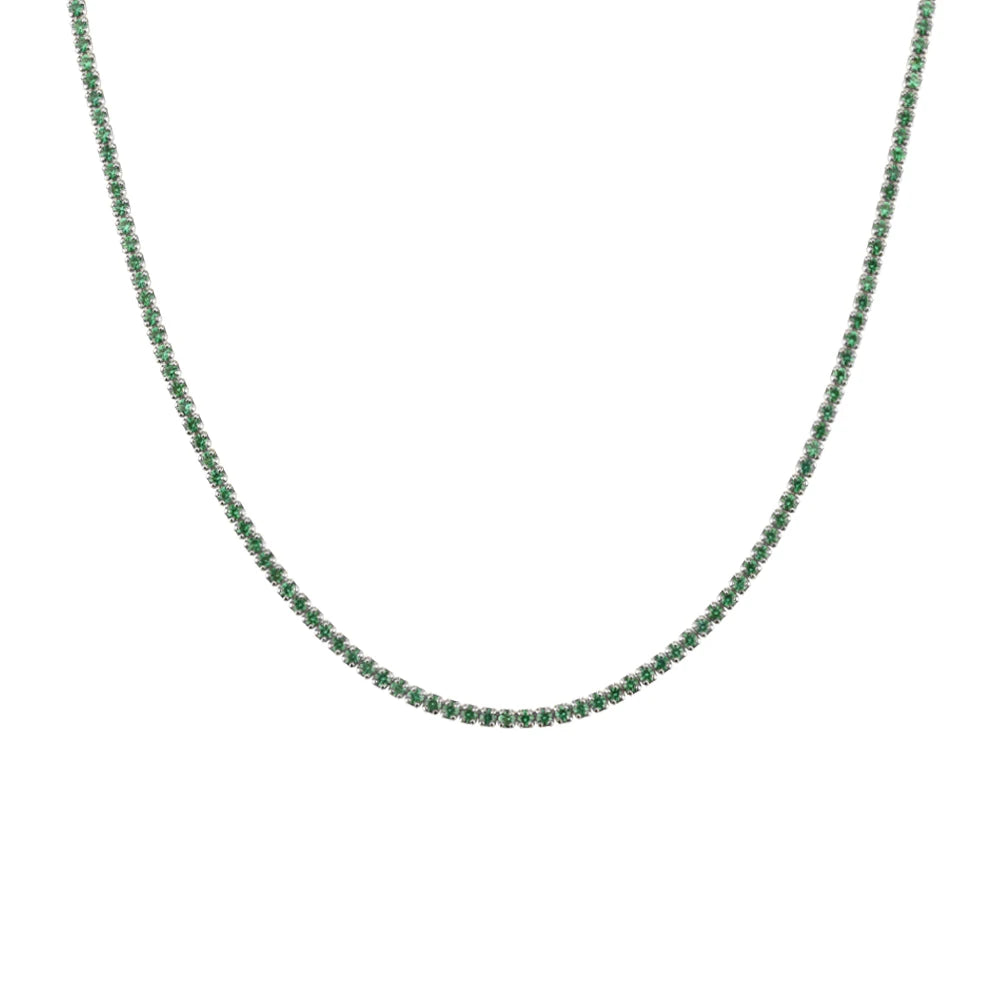 Lustre Edge Tennis Necklace