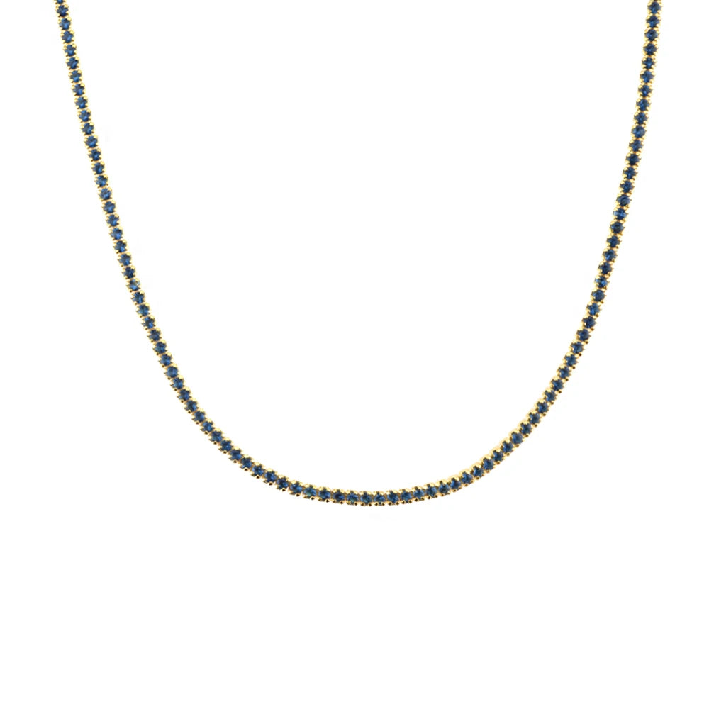 Lustre Edge Tennis Necklace