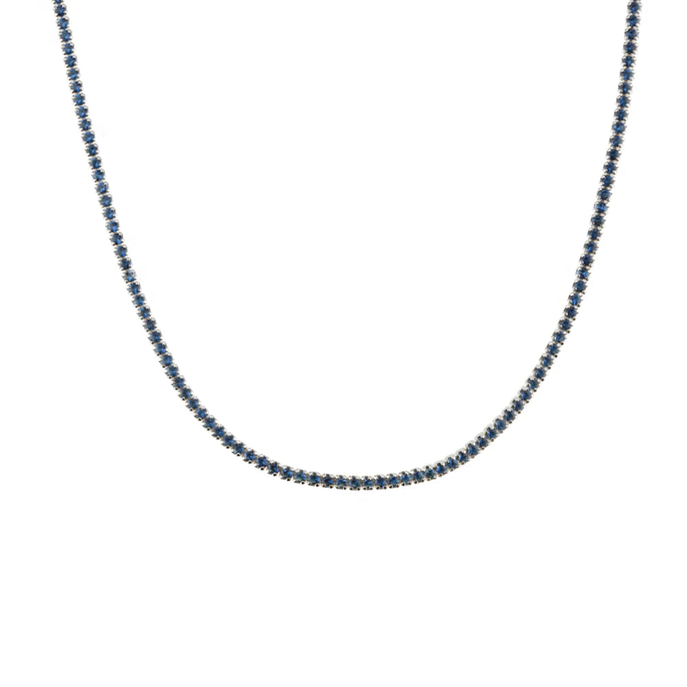 Lustre Edge Tennis Necklace
