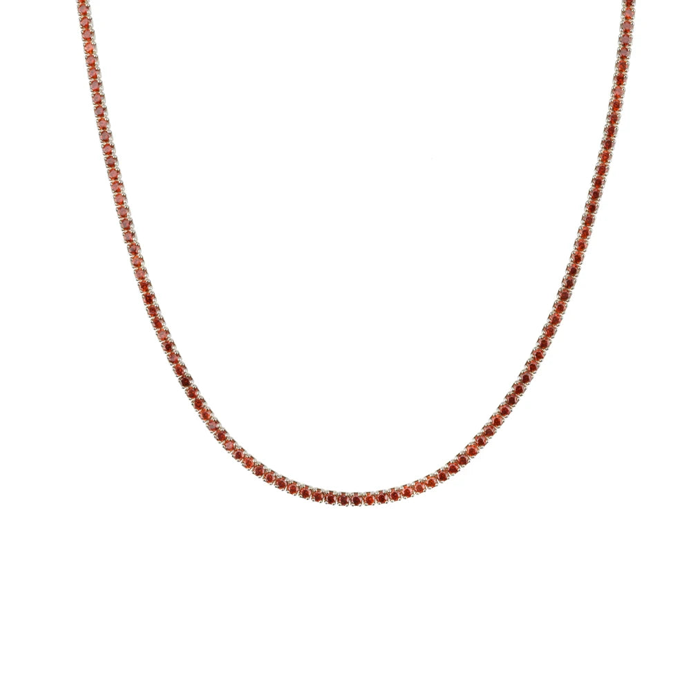 Lustre Edge Tennis Necklace