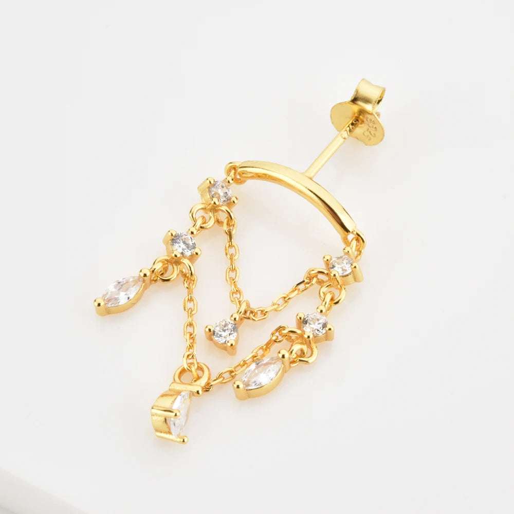 The Golden Drop Stud Earrings