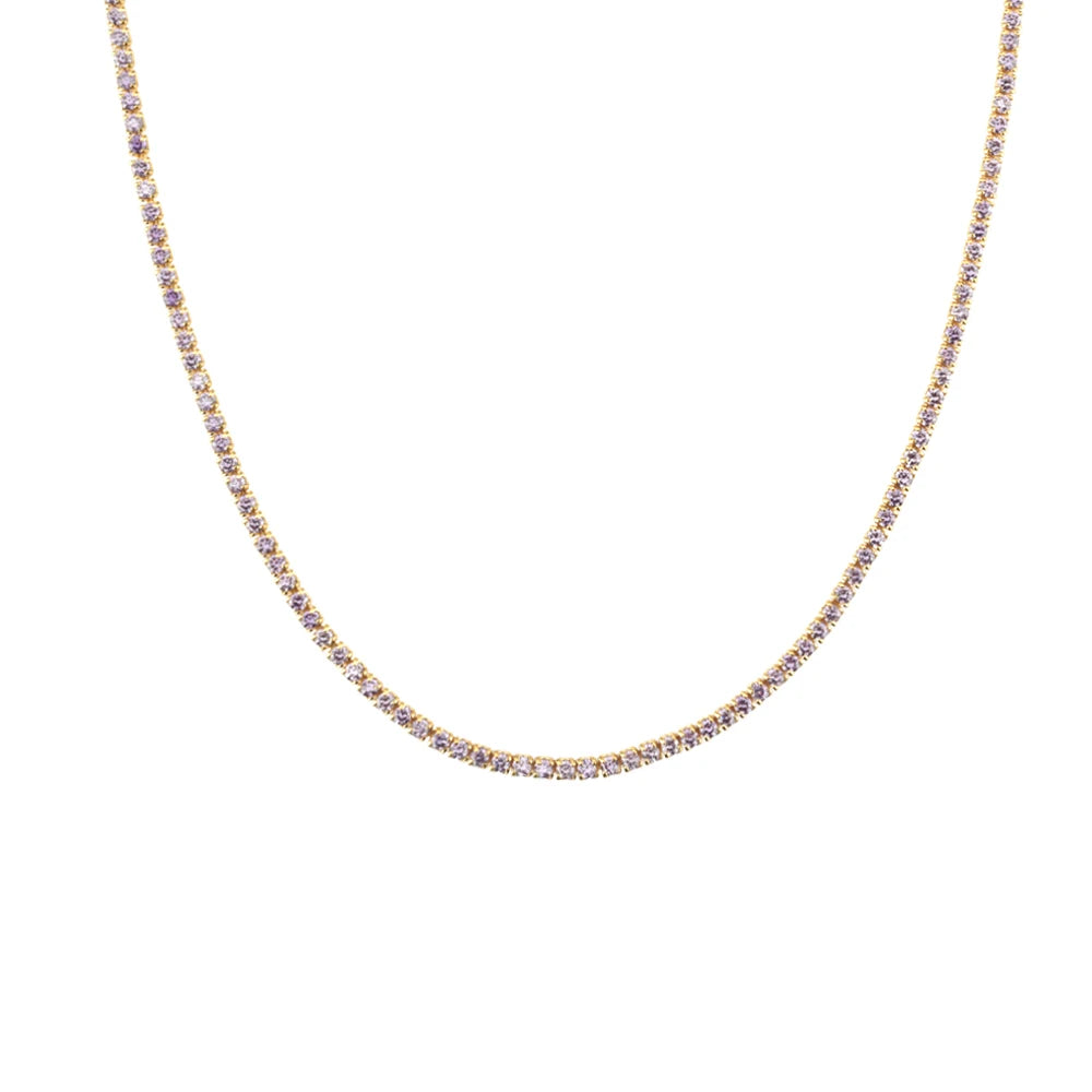 Lustre Edge Tennis Necklace