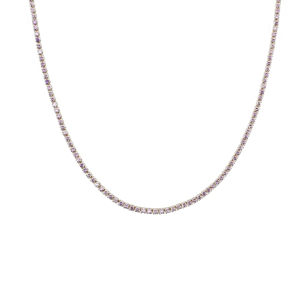 Lustre Edge Tennis Necklace