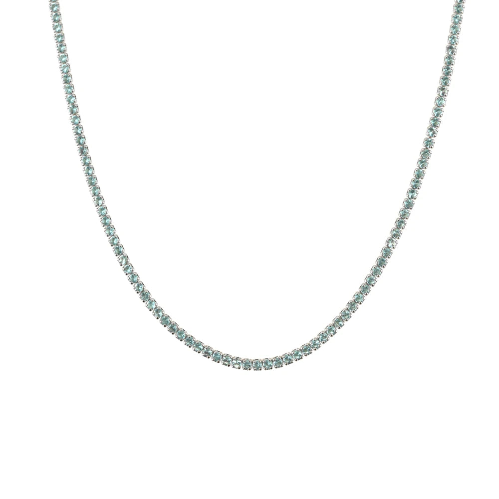 Lustre Edge Tennis Necklace