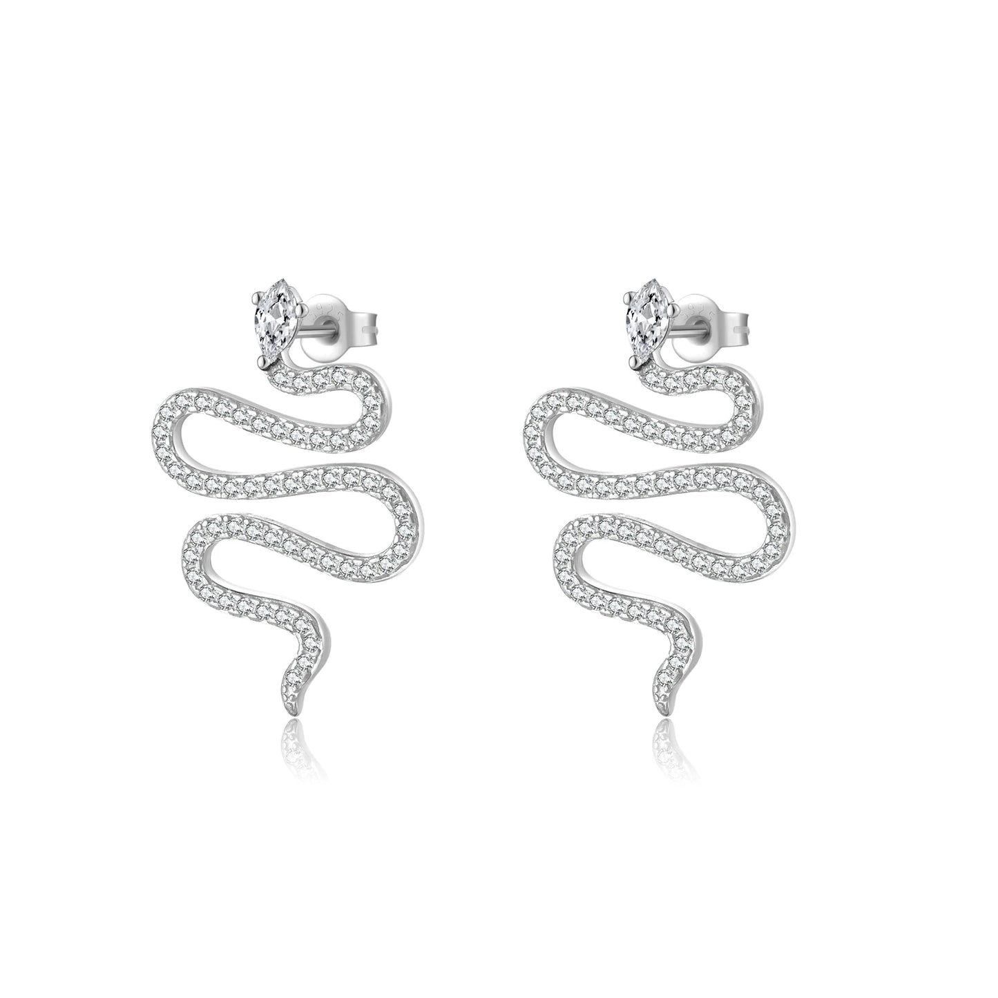 Golden Serpent Drop Earrings