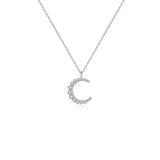 925 Sterling Silver Gold Zircon CZ Moon Pendant Big Pendant Long Chain Clear Women Luxury Jewelry Fine Jewelry Solvana