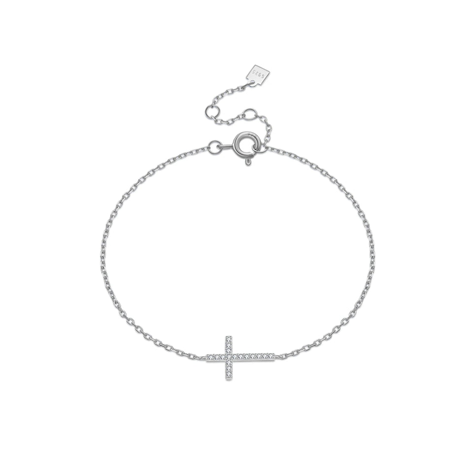 925 Sterling Silver Cross Pendant CZ Zircon Bracelet Chain 2024 Classical New Luxury Fine Gift Jewelry for Women Solvana