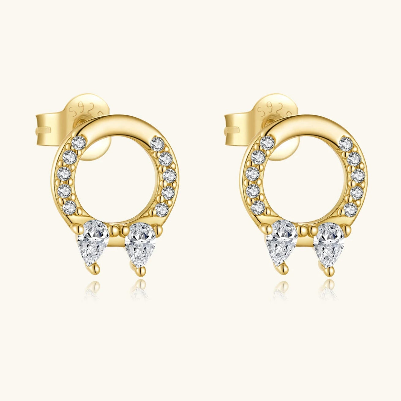 Golden Teardrop Spark Earrings