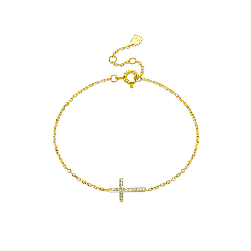 925 Sterling Silver Cross Pendant CZ Zircon Bracelet Chain 2024 Classical New Luxury Fine Gift Jewelry for Women Solvana