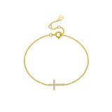 925 Sterling Silver Cross Pendant CZ Zircon Bracelet Chain 2024 Classical New Luxury Fine Gift Jewelry for Women Solvana