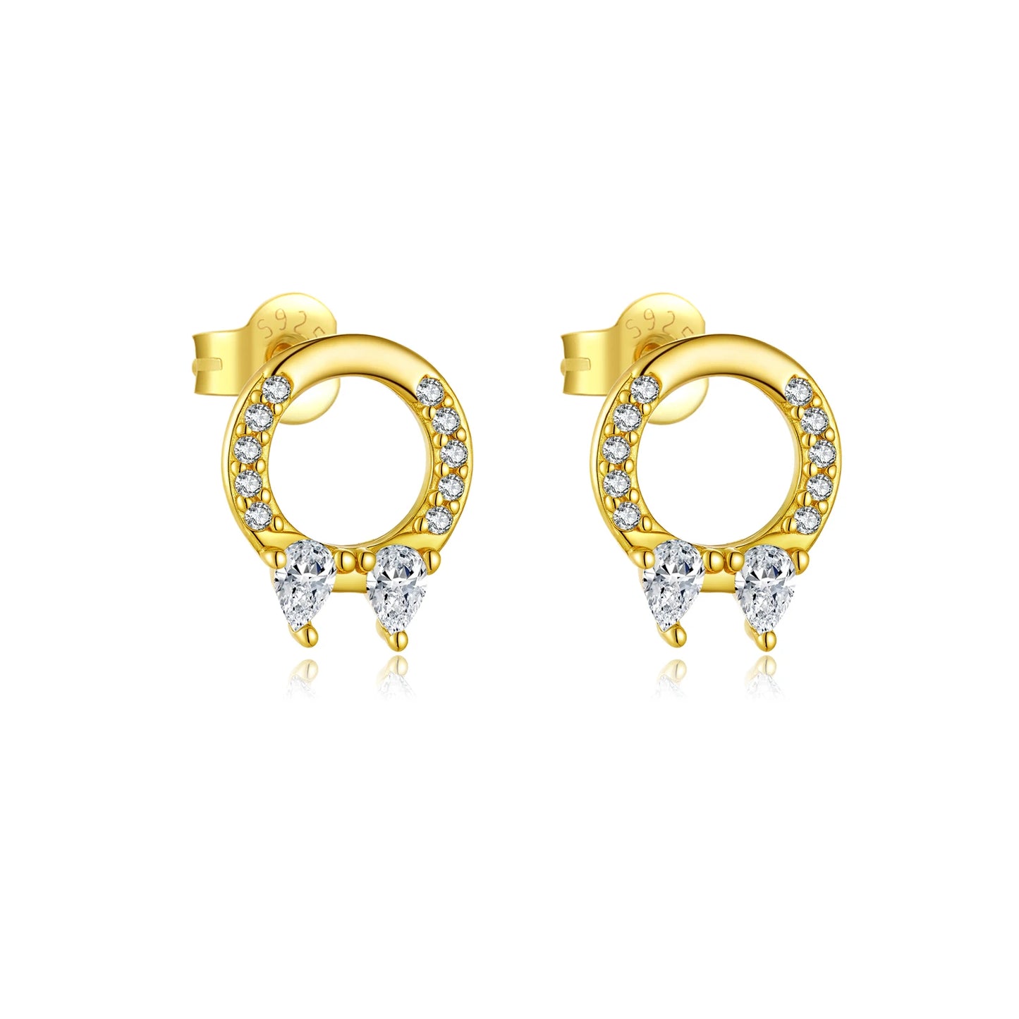 Golden Teardrop Spark Earrings