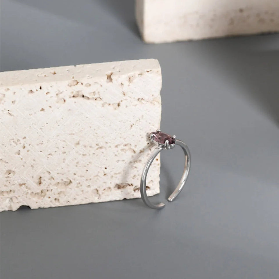 925 Sterling Silver Gold Brown Ovals Slim Resizable Ring 2021 Wedding Gift Fashion Fine Jewelry Adjustable Irregular Solvana