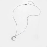 925 Sterling Silver Gold Zircon CZ Moon Pendant Big Pendant Long Chain Clear Women Luxury Jewelry Fine Jewelry Solvana