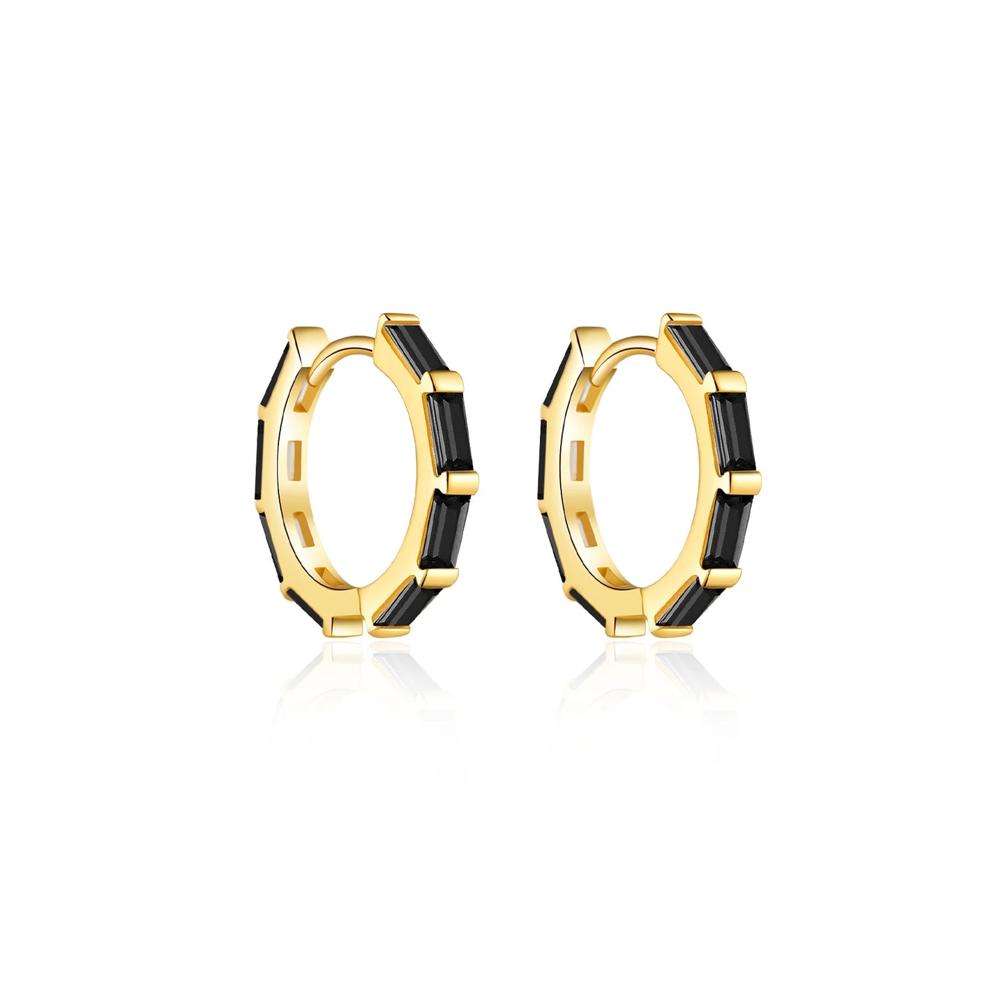 Crimson Glow Huggie Earrings