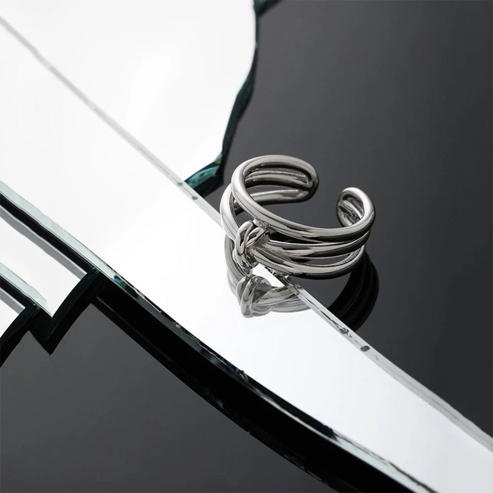 925 Sterling Silver Gold Cross Ring Resizable Women Adjustable Twist Luxury Fine Jewelry 2023 Rock Punk Jewels Solvana