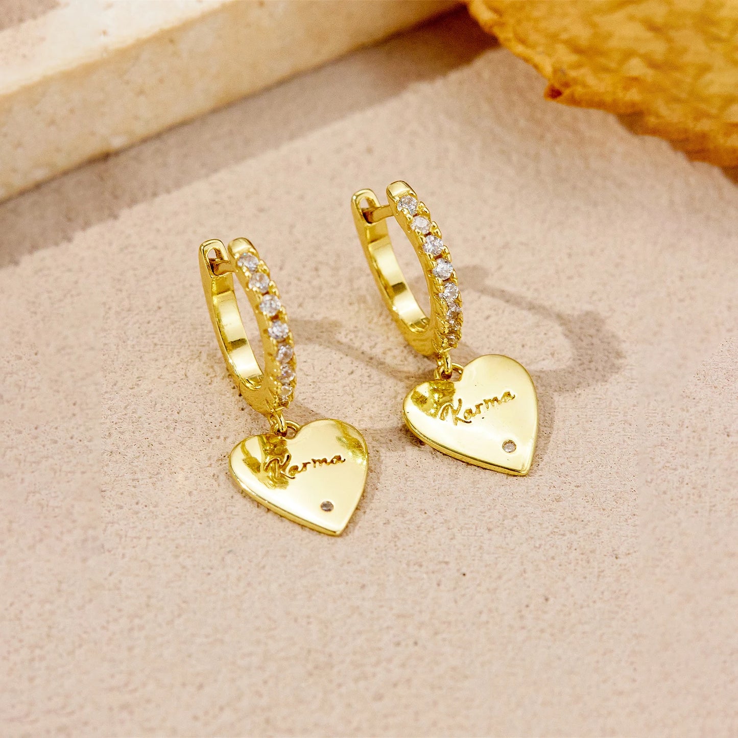Karma Love Heart Hoops