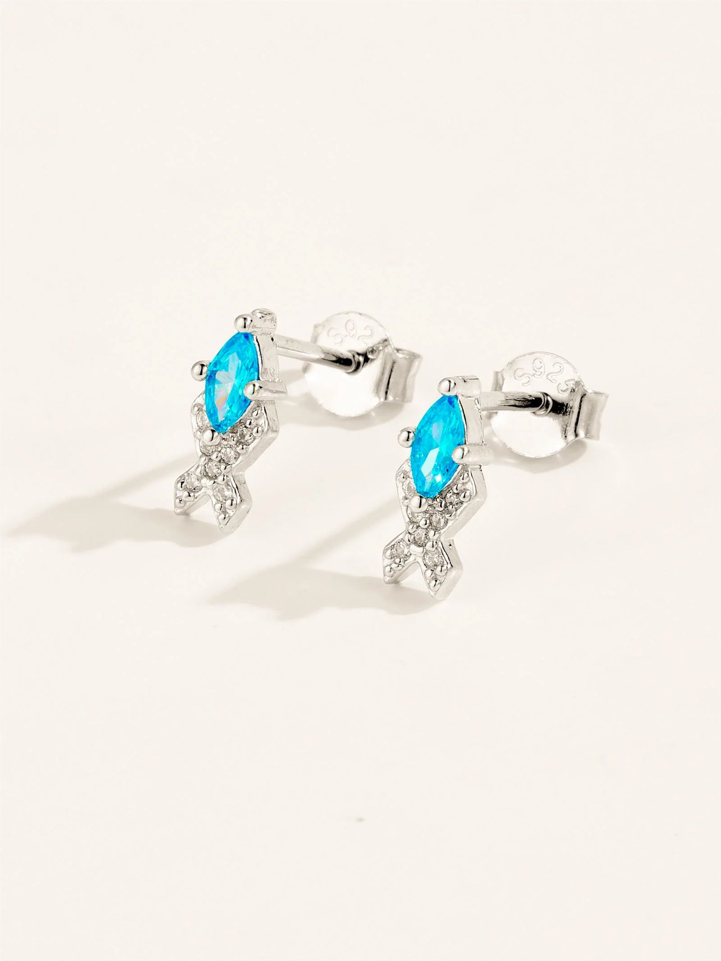 Azure Tide Fish Stud Earrings