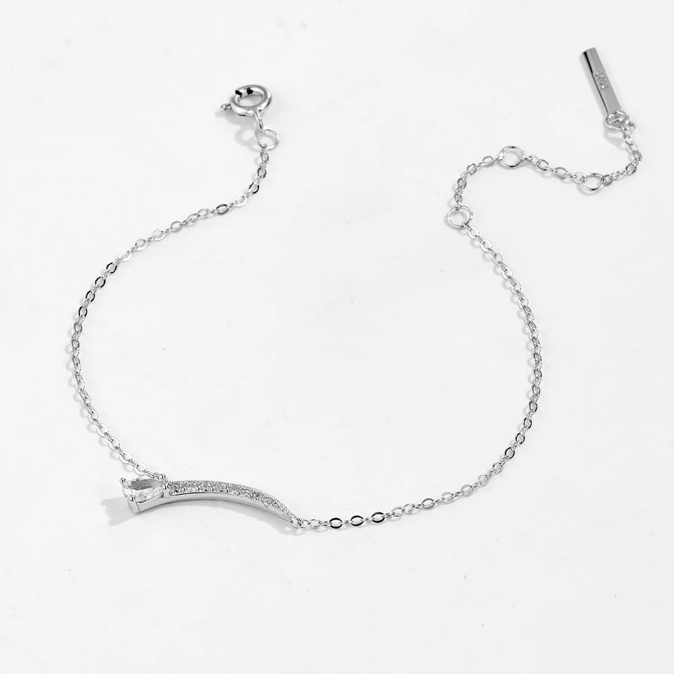 925 Sterling Silver Charm Chain Bracelet Pear Shape Round CZ Zircon Luxury Women 2024 Trendy Dainty Fine Jewelry Gift Solvana