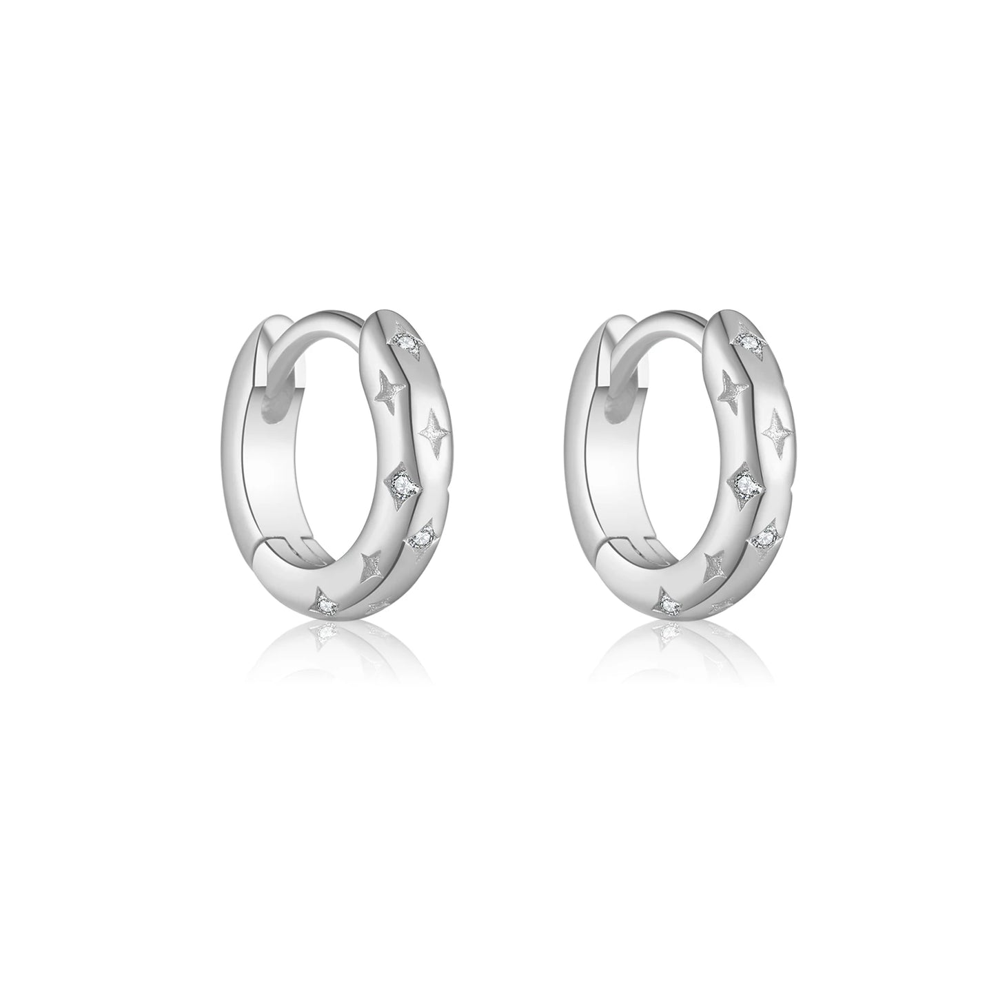 Stellar Gold Star Huggie Hoops