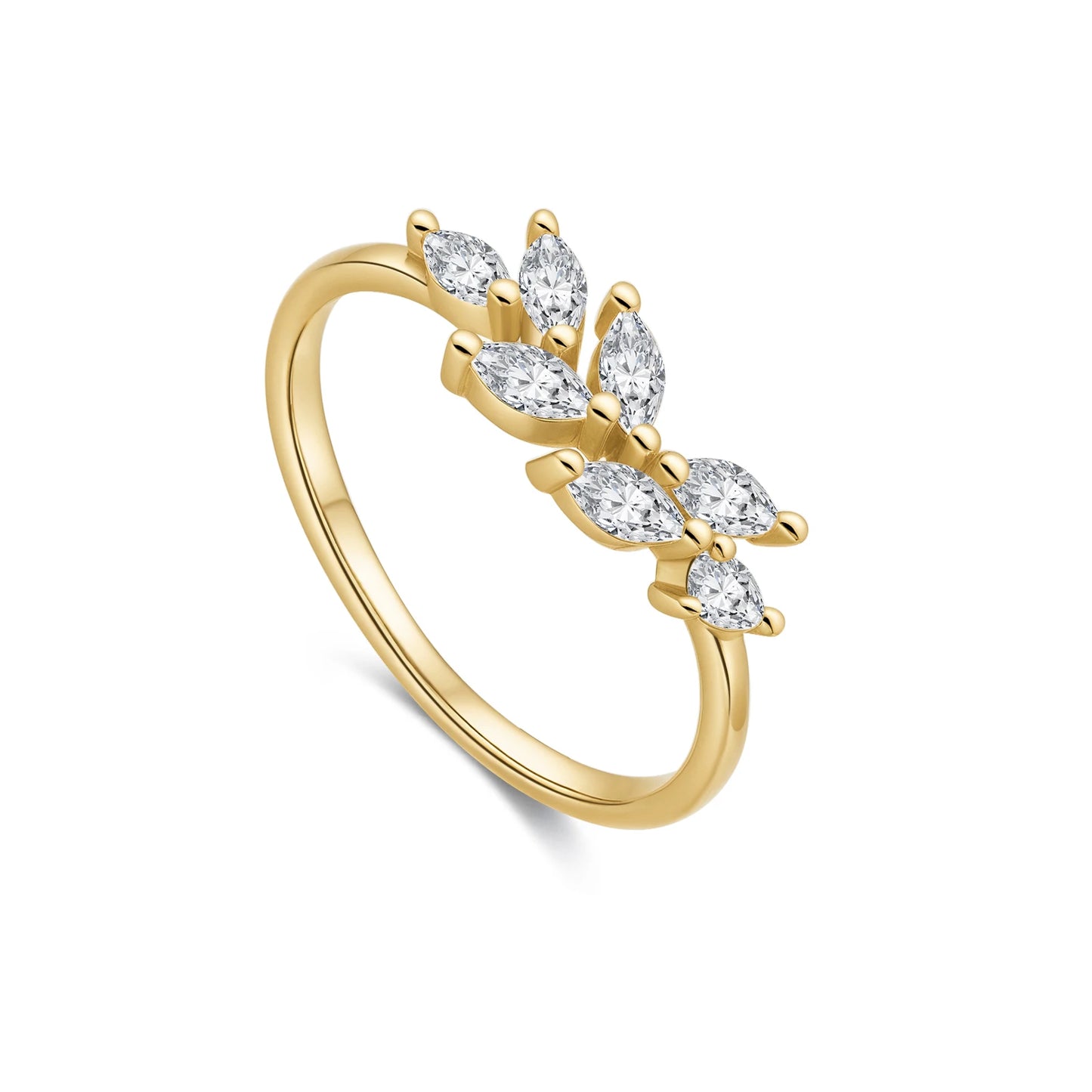 Marquise Leaf Sparkle Ring