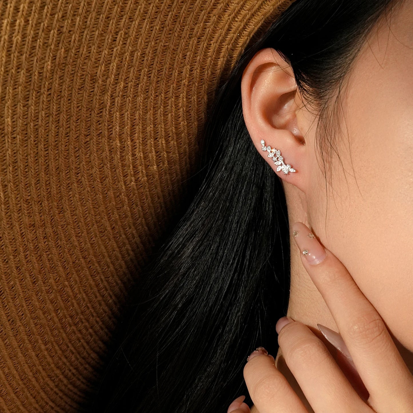 Celestial Leaf Climber Earrings