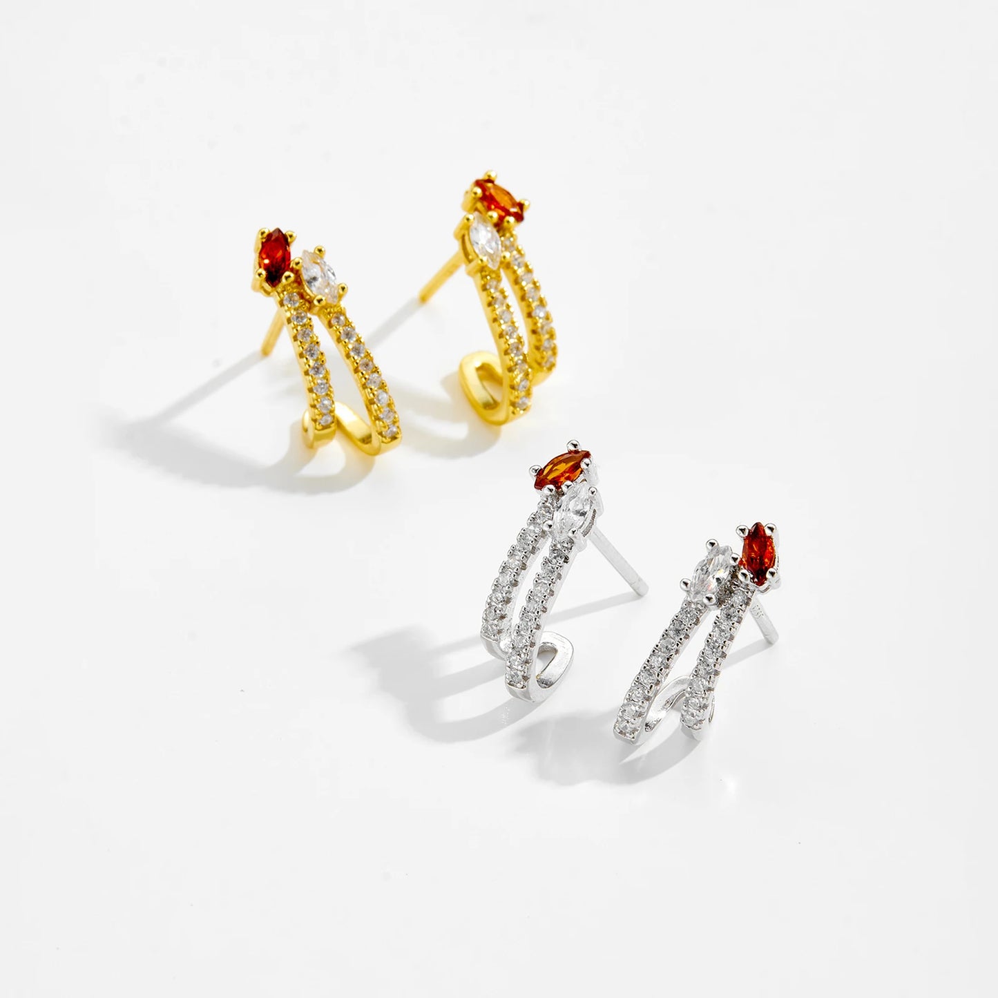 Ember Marquise Stud Earrings