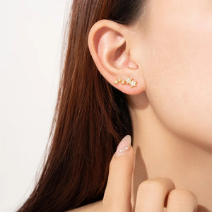 925 Sterling Silver Fine Star Long Stud Earring Clear Zircon CZ Fashion Fine Jewelry Line Star Crystal Jewelry Solvana