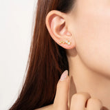 925 Sterling Silver Fine Star Long Stud Earring Clear Zircon CZ Fashion Fine Jewelry Line Star Crystal Jewelry Solvana