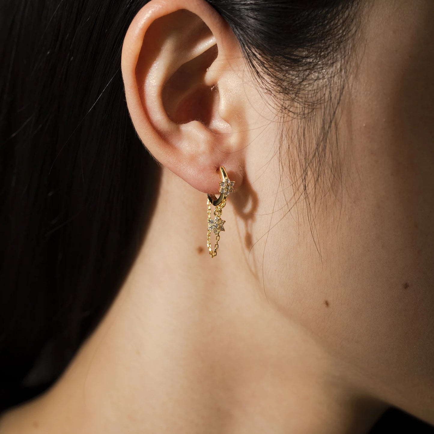 The Golden Drop Stud Earrings