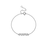 925 Sterling Silver Zircon CZ Letter MAMA Chain Bracelet Women 2024 Fashion Luxury Fine Party Birthday Gift Jewelry Solvana