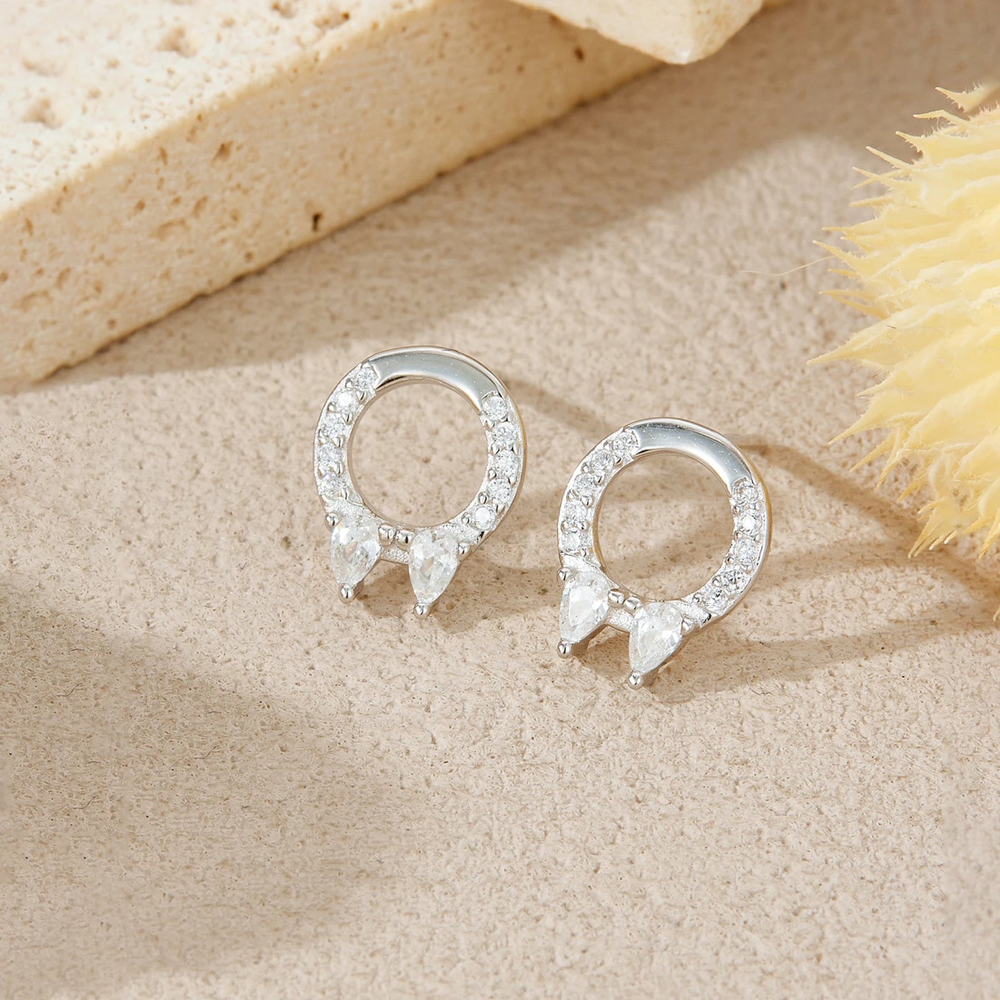 Golden Teardrop Spark Earrings