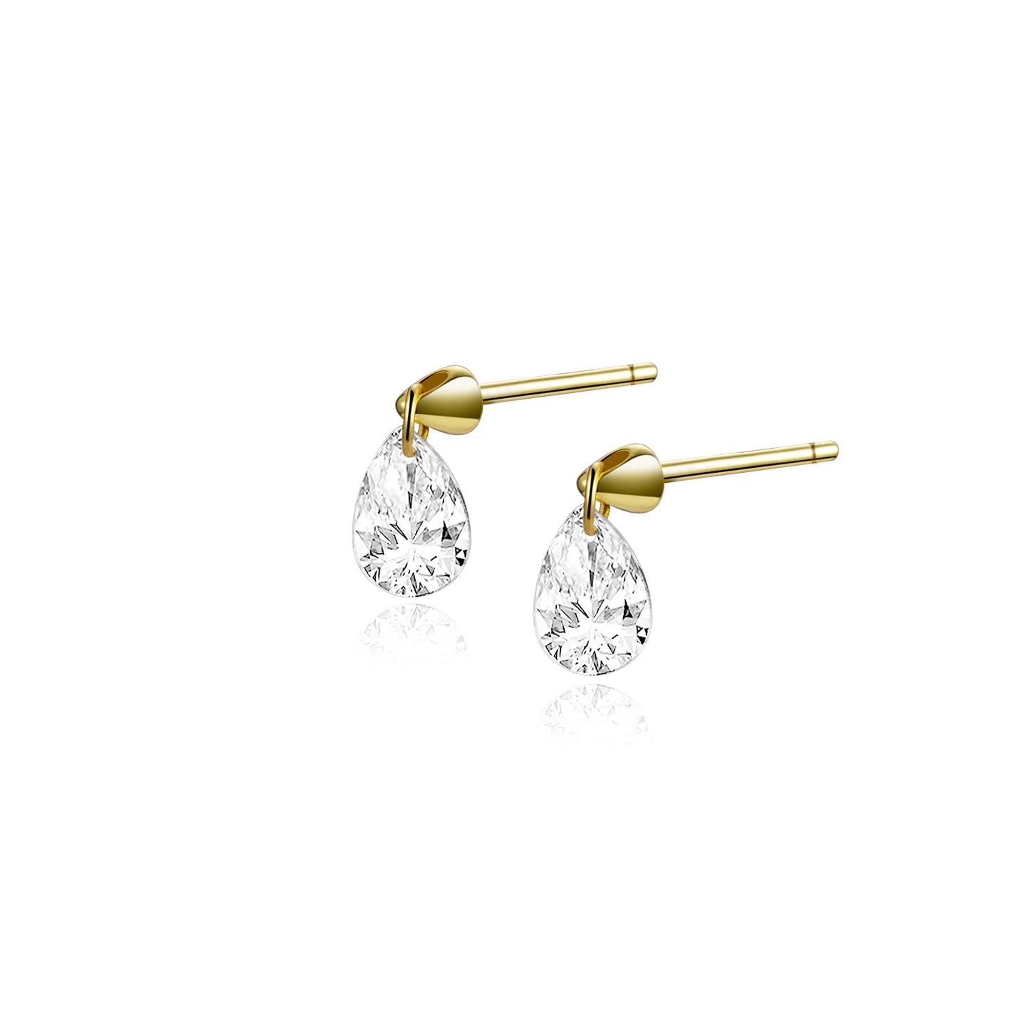 Golden Drop Stud Earrings