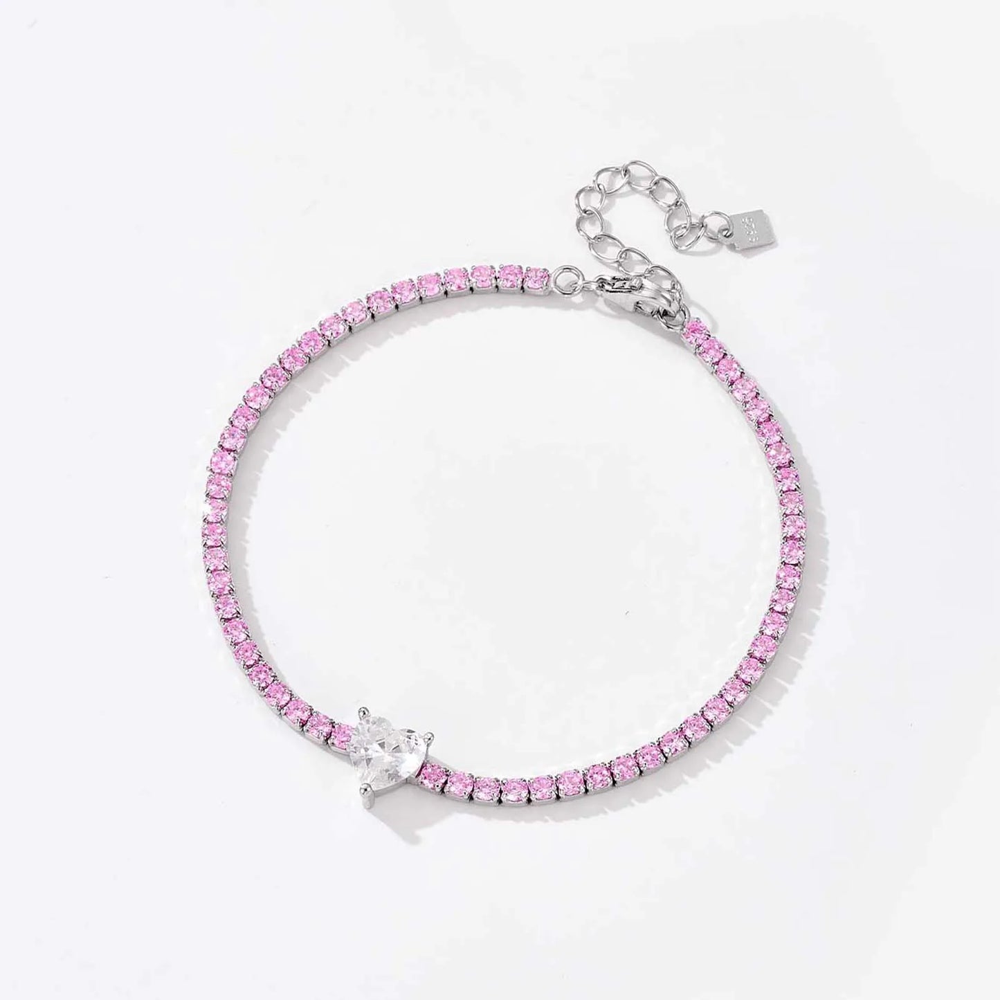 Crystal Heart Tennis Bracelet