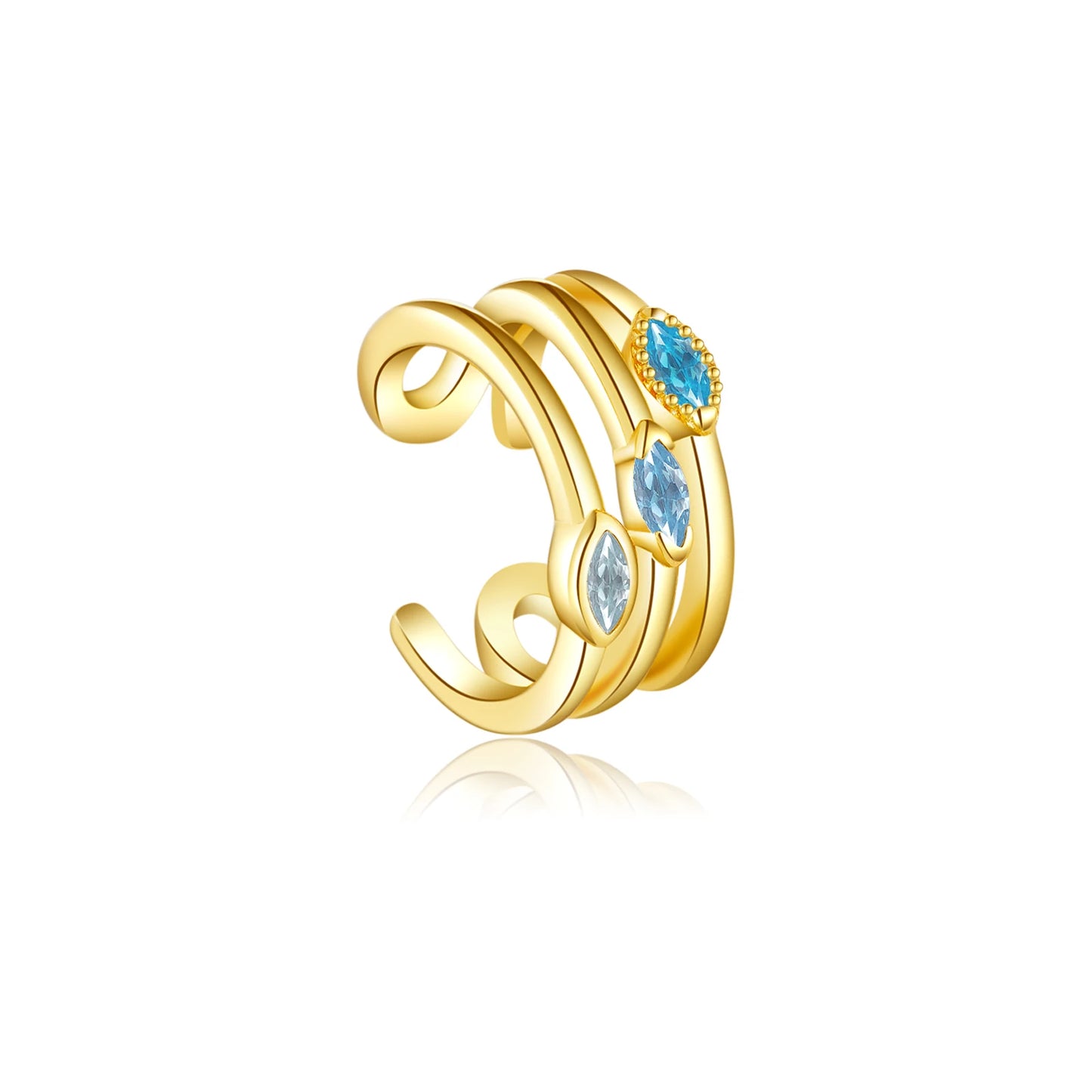 Azure Trio Ear Cuff