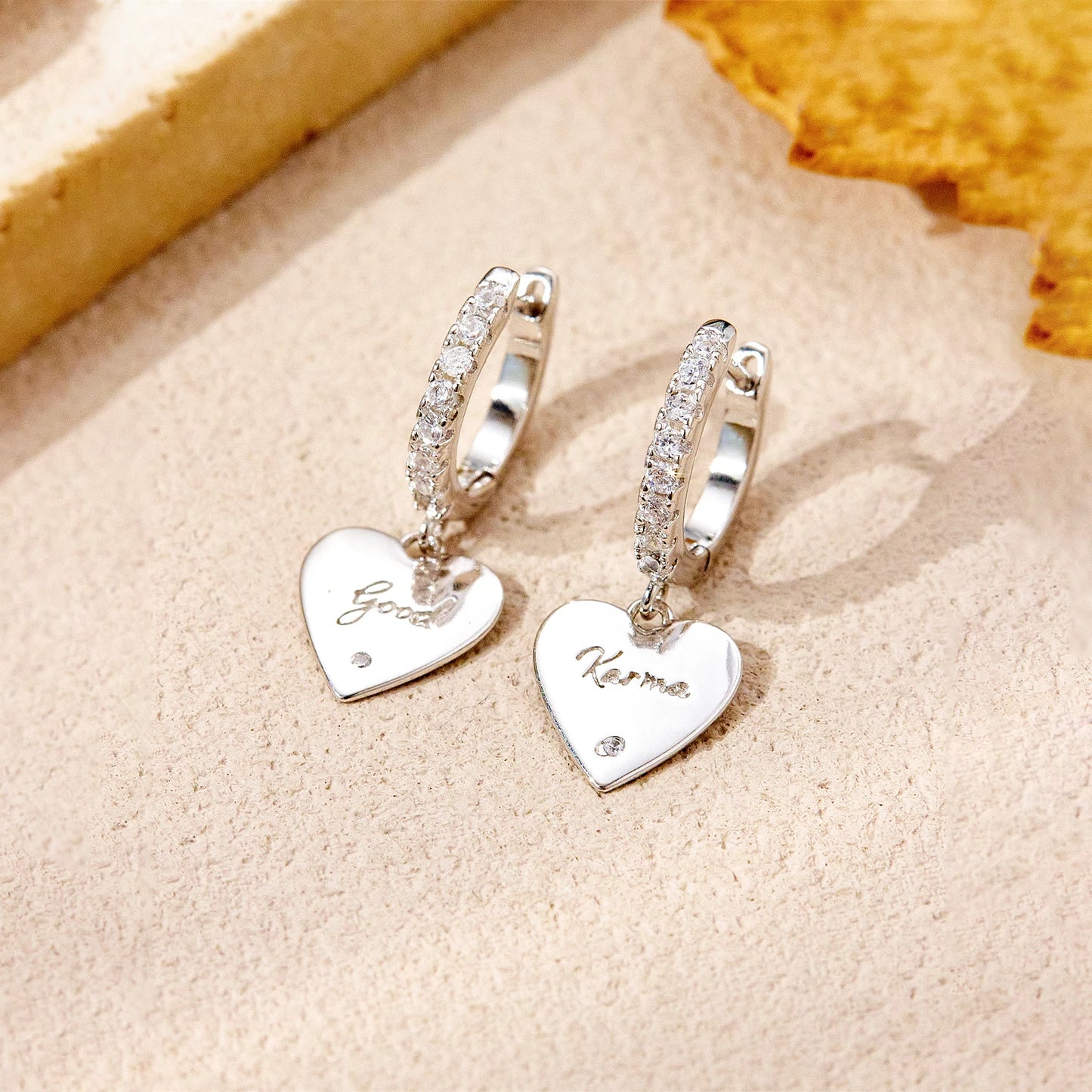 Karma Love Heart Hoops