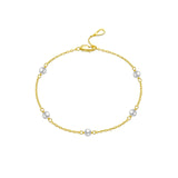 925 Sterling Silver Gold Handmade Pearl Charm Chain Bracelet Women 2025 Luxury Crystal Fine Jewels Wedding Gift Solvana
