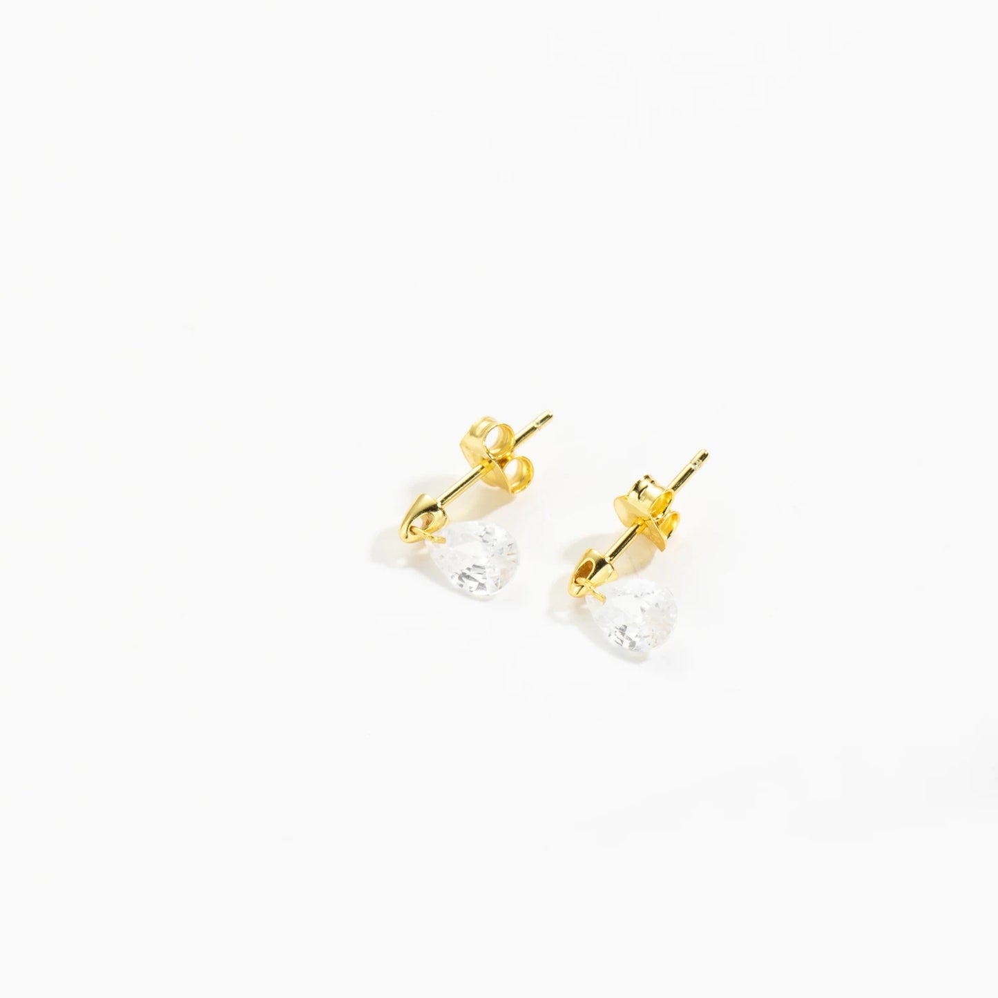 Golden Drop Stud Earrings