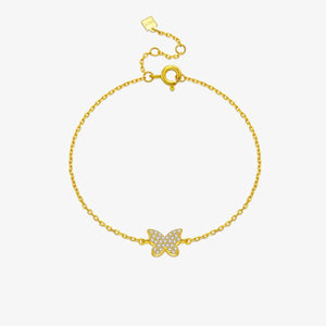 Women 925 Sterling Silver Clear Zircon Butterfly Chain Bracelet Graceful Luxury Fine 2024 Valentiens Birthday Jewelry Solvana
