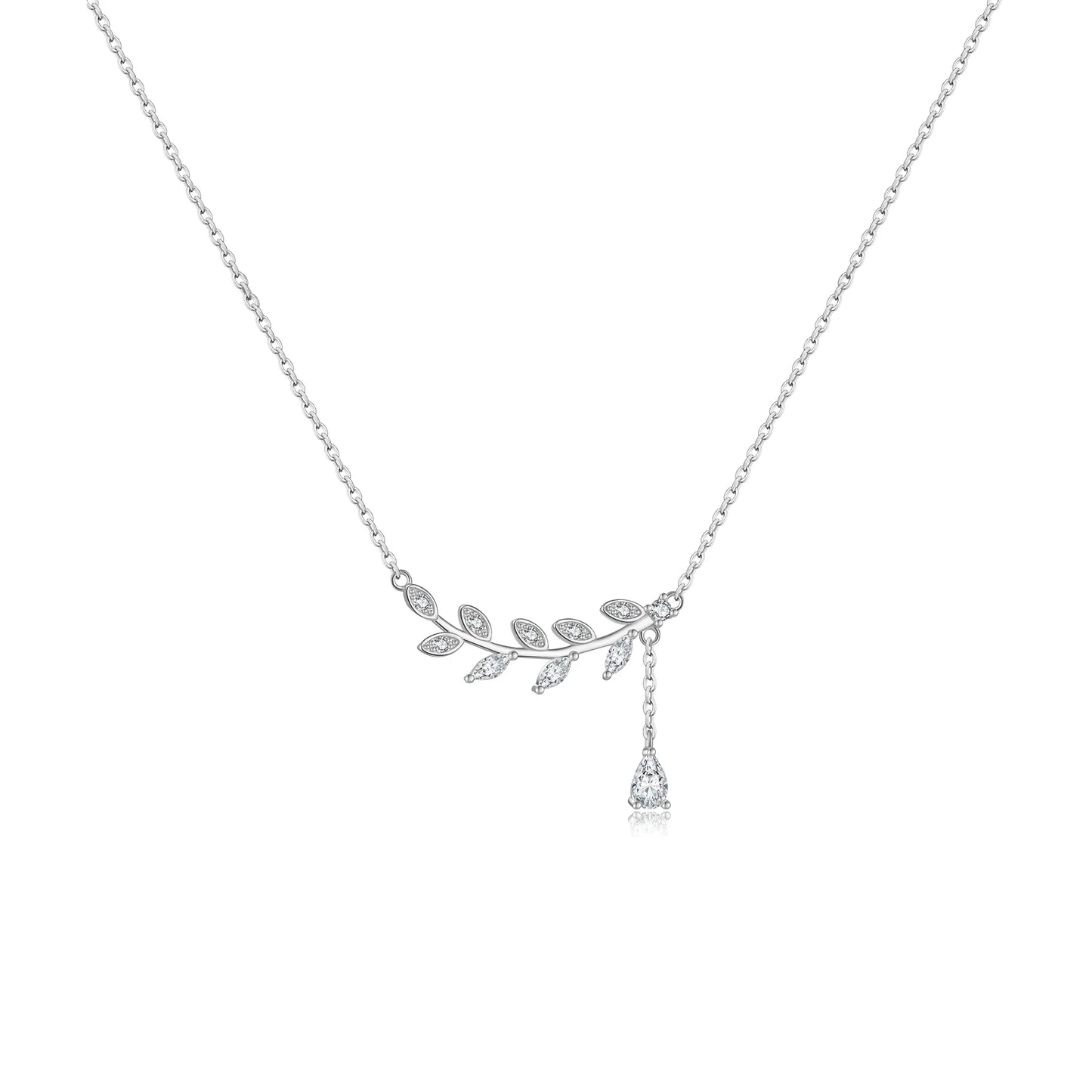 Crystal Leaffall Pendant Necklace