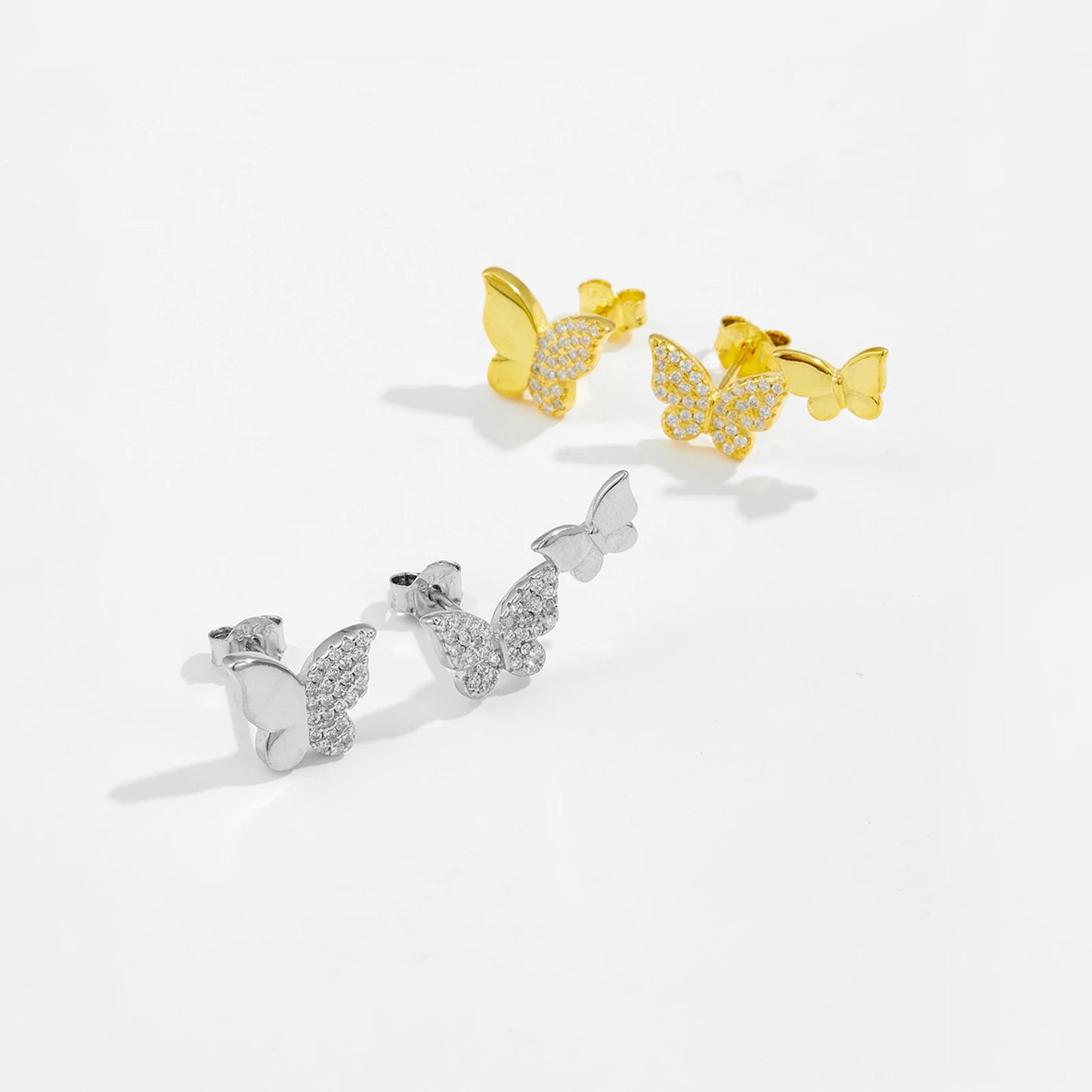 Golden Butterfly Studs