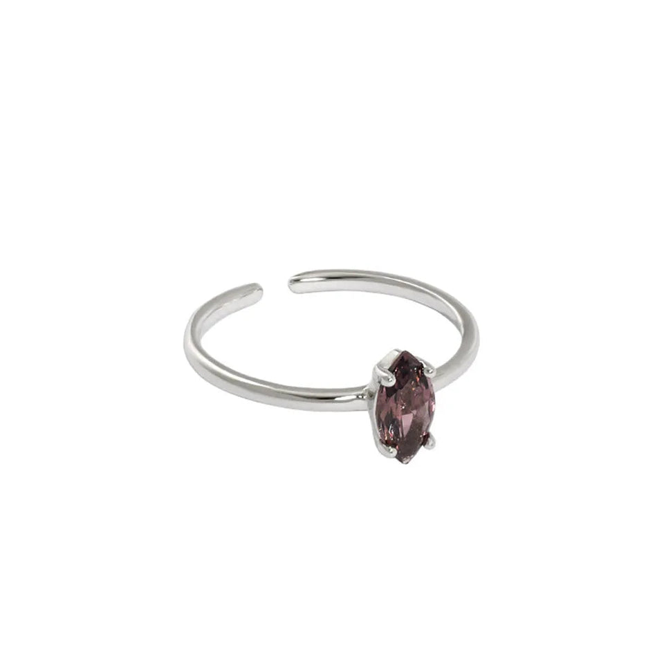 925 Sterling Silver Gold Brown Ovals Slim Resizable Ring 2021 Wedding Gift Fashion Fine Jewelry Adjustable Irregular Solvana